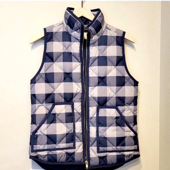 J. Crew Vest in Gingham Blue Gray & Ivory. EUC - Picture 5 of 12